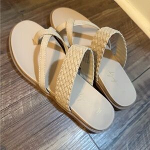 Chic Beige Woven Sandals